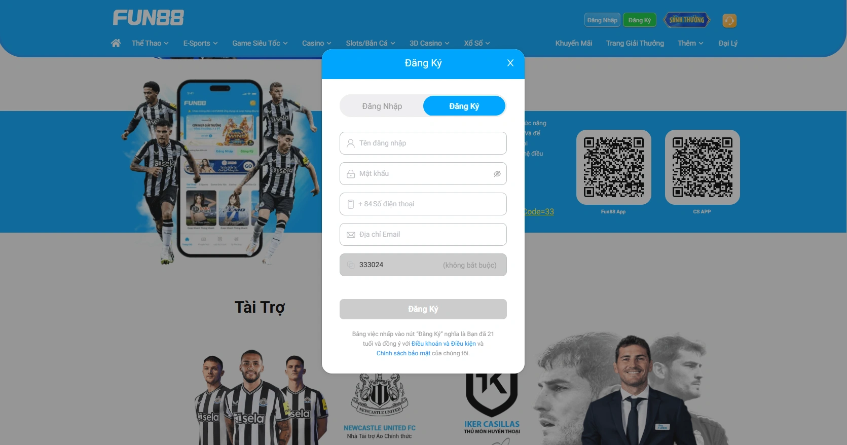Instructions for registering an account at Fun88 Instructions for registering an account at Fun88
